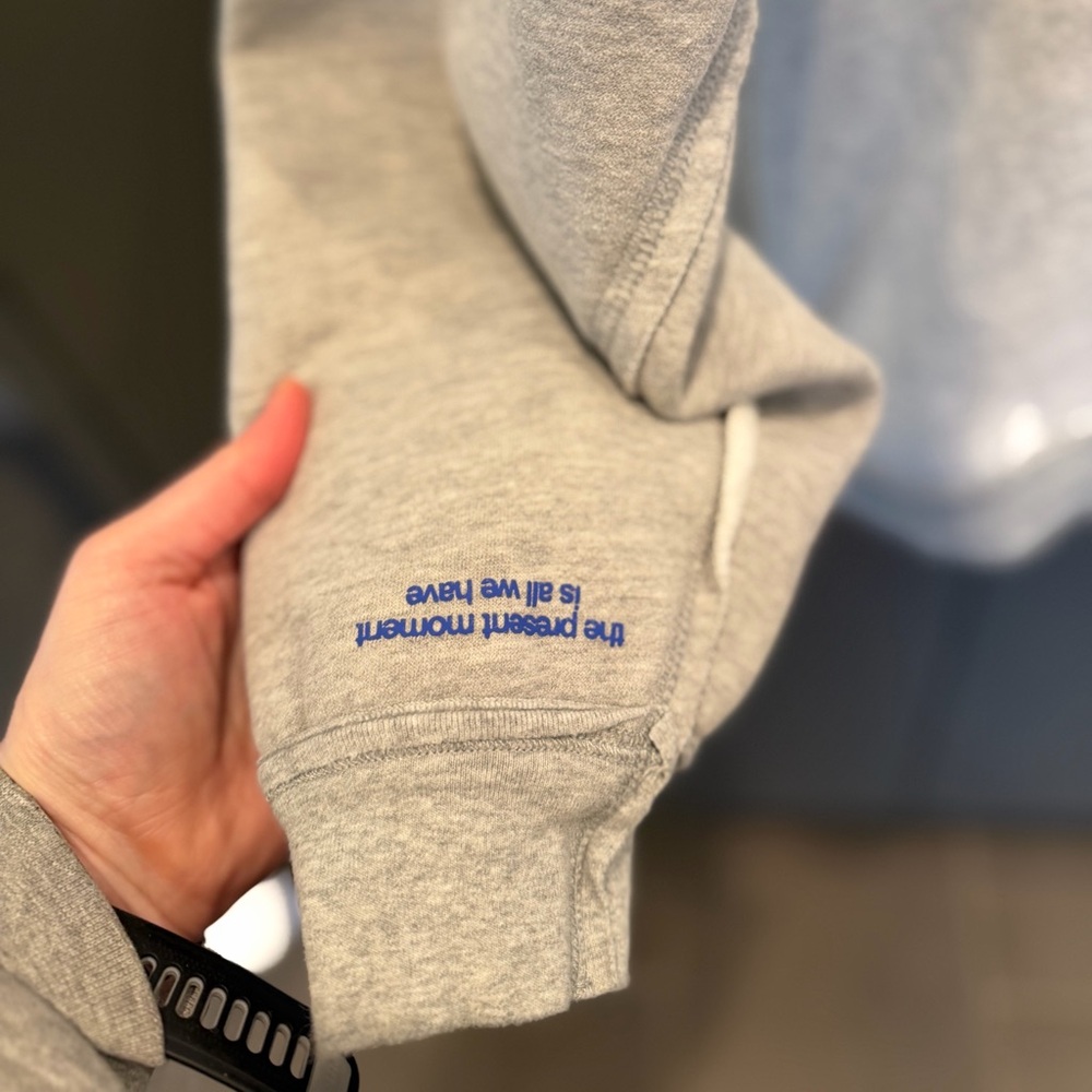 Mayfair 'Enjoy Today' Cream & Gray Graphic Sweatshirt - Picture 5 of 7